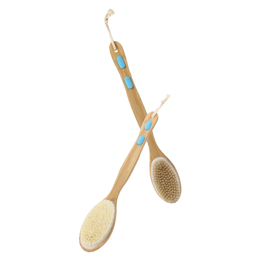 Двусторонняя массажная щетка для тела с длинной ручкой душа ванны