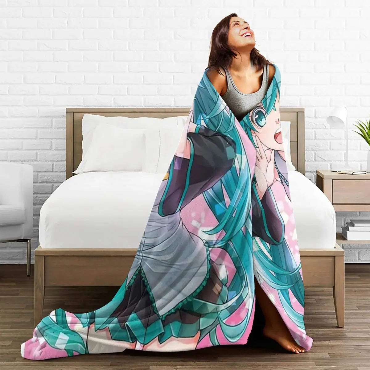 Project Sekai милые кружевные одеяла Мику фланелевое одеяло летние легкие покрывала с