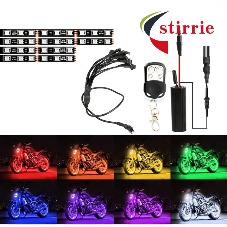 

Беспроводной пульт дистанционного управления RGB для установки на четыре автомобиля, декоративная осветительная полоса для мотоцикла