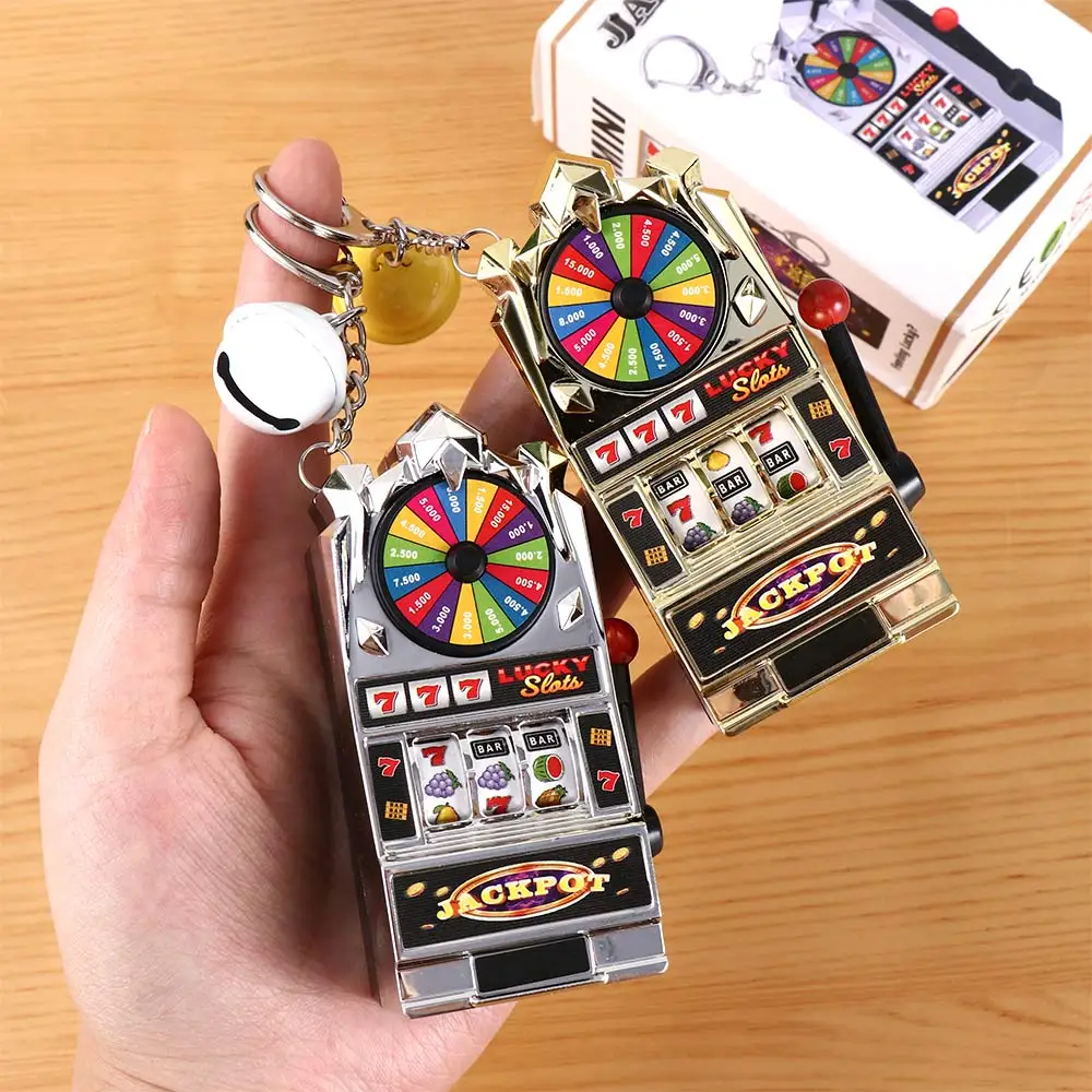 

Mini Slot Machine Key Chains for Children Kids Fruit Machine Funny Games Lucky Jackpot Keyrings Antistress Toys Gift