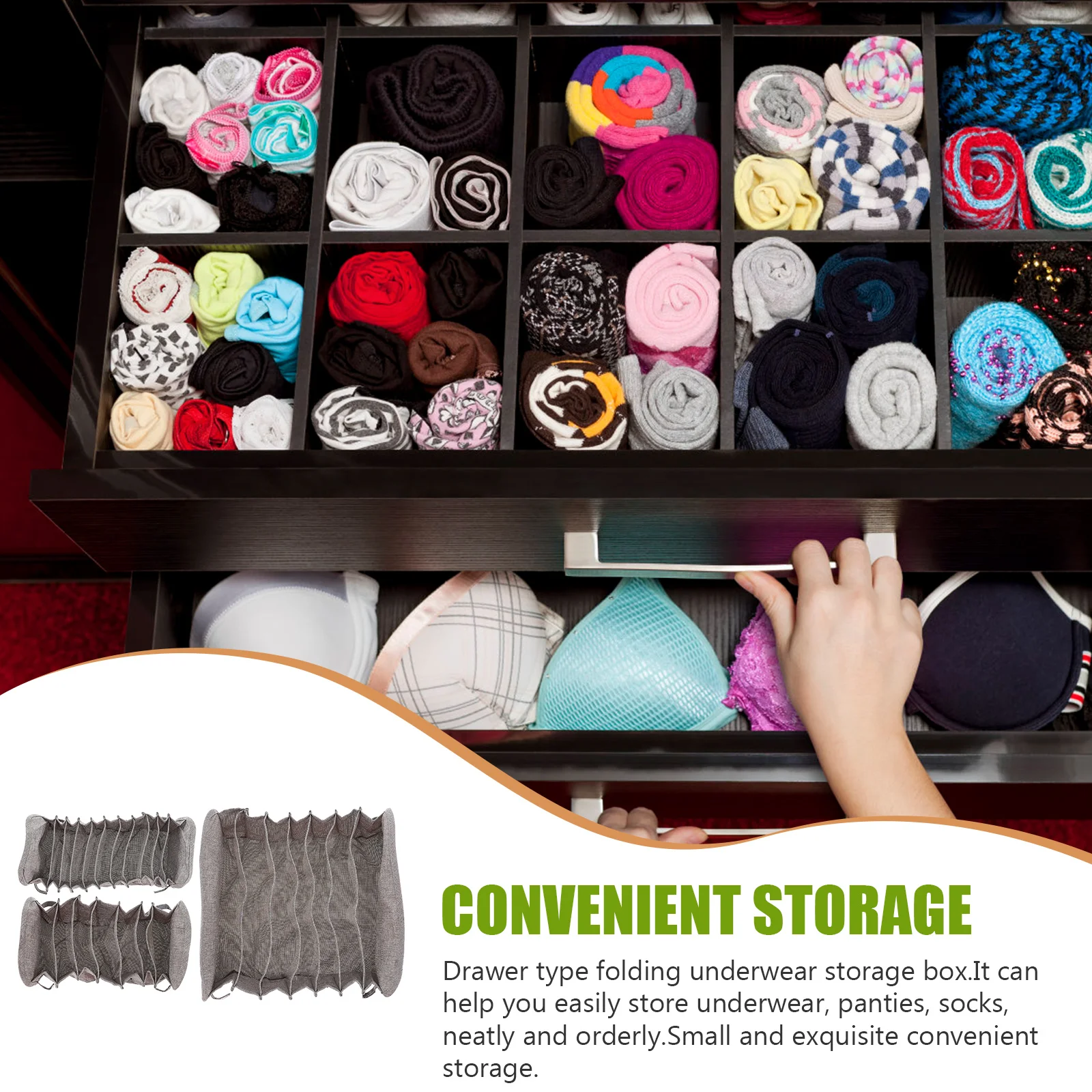 

Drawer Storage Organizerbra Box Organizers Dresser Closet Sock Bin Container Dividerdividerswardrobe Underpants Foldable Socks
