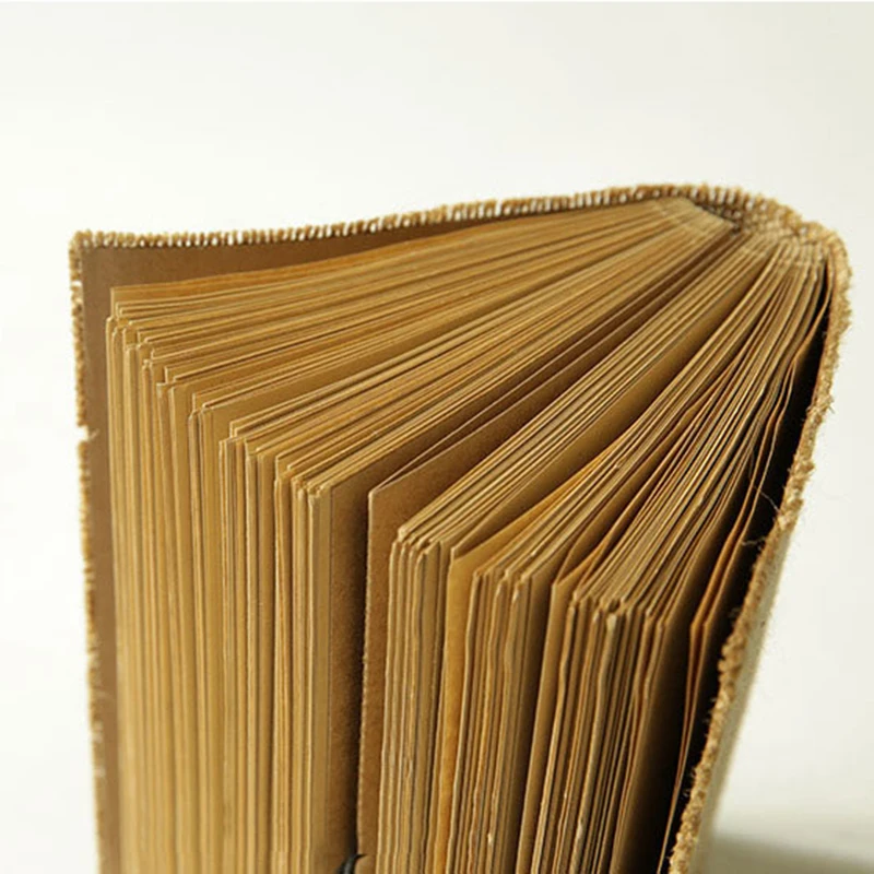 Vintage Kraft Blank Notebook Handmade Deckle Edge Paper Notepad Burlap Cover Sketchbook DIY Journal Planner Scrapbook Stationery |