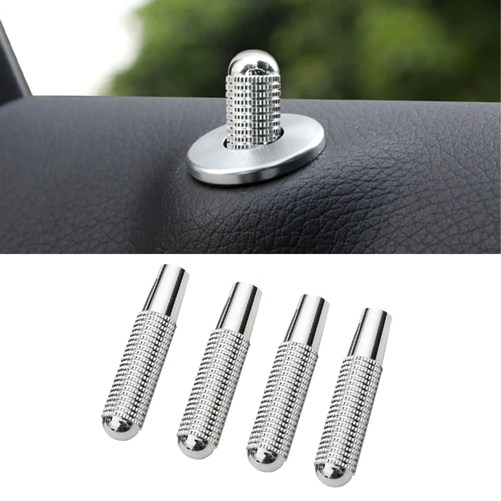 

4pcs Car Alloy Door Lock Pins Lock Pin Screw Knob for Mercedes Benz C W205 GLC GLE E W213 CLA GLA A Class Modified Accessories