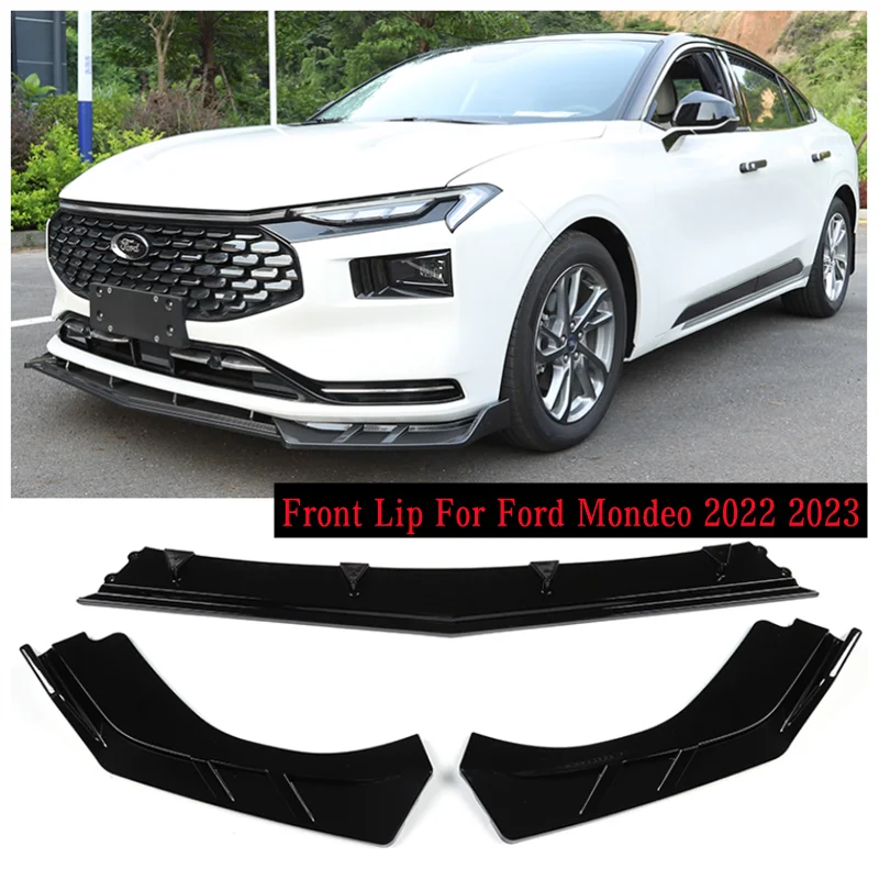 

For Ford Mondeo 2022 2023+ High Quality ABS Black Bumper Front Lip Splitters Spoiler Protector Cover