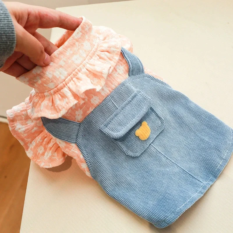 Платье для маленьких собак Джинсовая одежда Летнее платье щенков девочек и пород