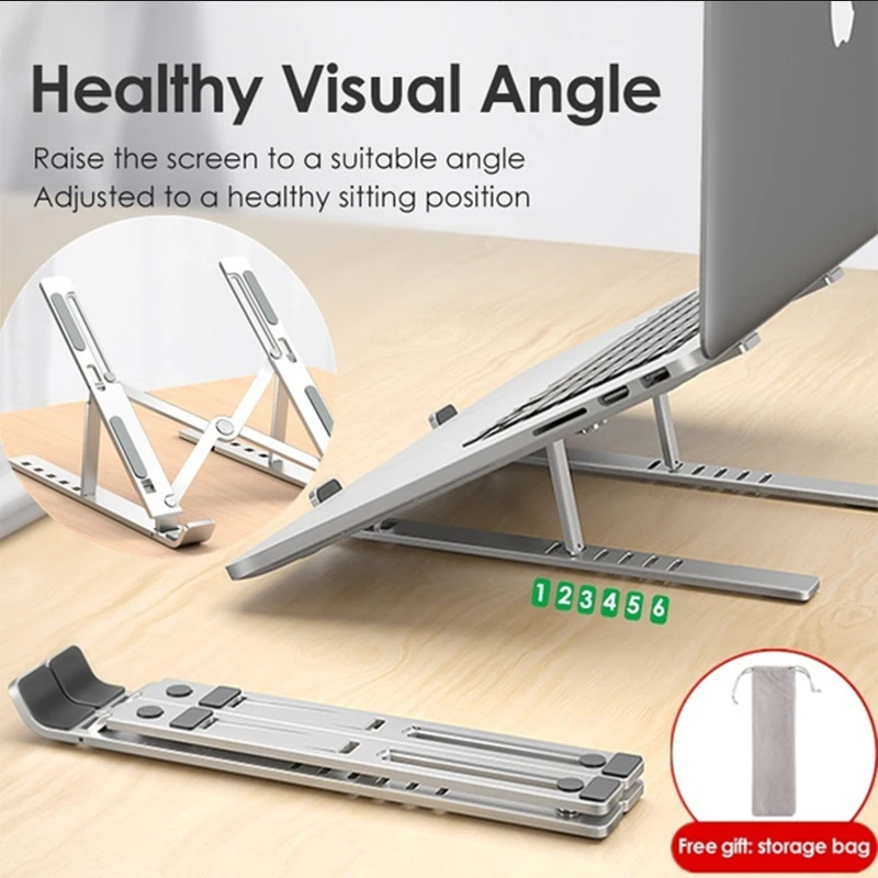 

New Portable Foldable Aluminum Laptop Stand Ergonomic Adjustable Laptop Holder for 10-15.6 Inch Notebook MacBook Pro/Air