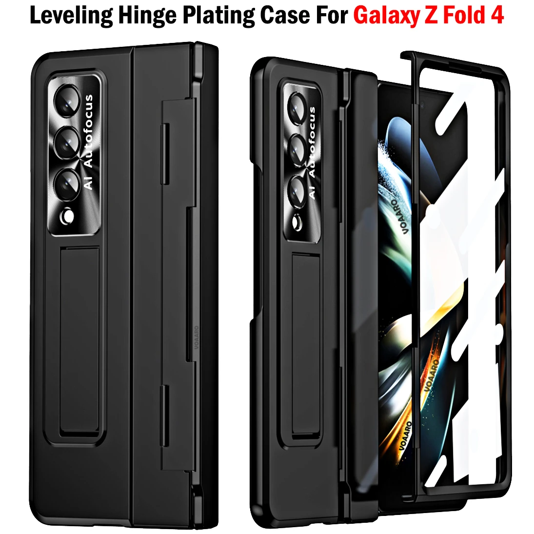 

Чехол с откидной ножкой для Samsung Galaxy Z Fold 4, чехол для Galaxy Z Fold 4 3, чехол с петлей и покрытием с передним экраном, стеклянная пленка