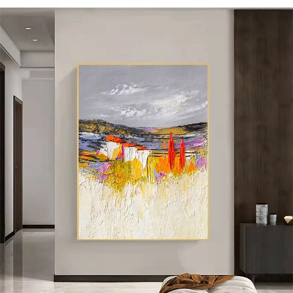 

Hot Sale Hand-Painted Color Mountain Canvas Abstract Oil Painting Poster Home Decoration Wall Art Frameless Modern Fashion Large