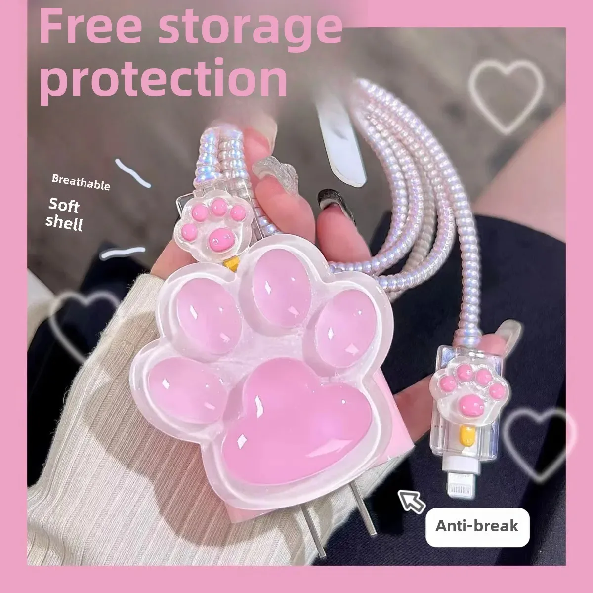 Для Apple 20 Вт зарядное устройство милый котенок дизайн коготь мягкий чехол из ТПУ