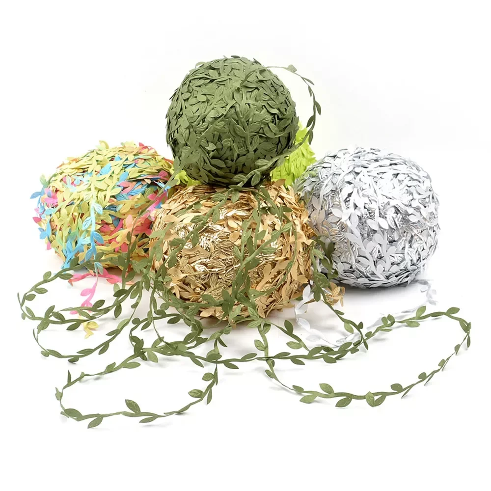 

5m Artificial Leaf Vine Foliage Green Leaves Rattan DIY Wreath Accessories For Home Decor Wall Garden Party Wedding Decoration