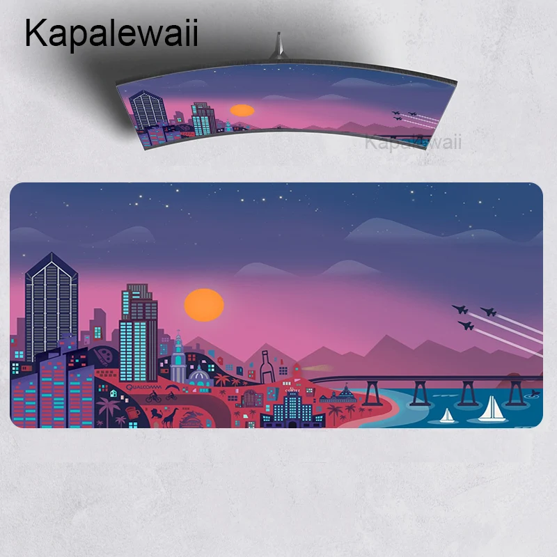 

Neon Night Desk Mat 90x40 Custom Mausepad Gaming Mouse Pad Extra Large Mousepad 100x50 Big Slipmat Gamer Anime Carpet Table Rug