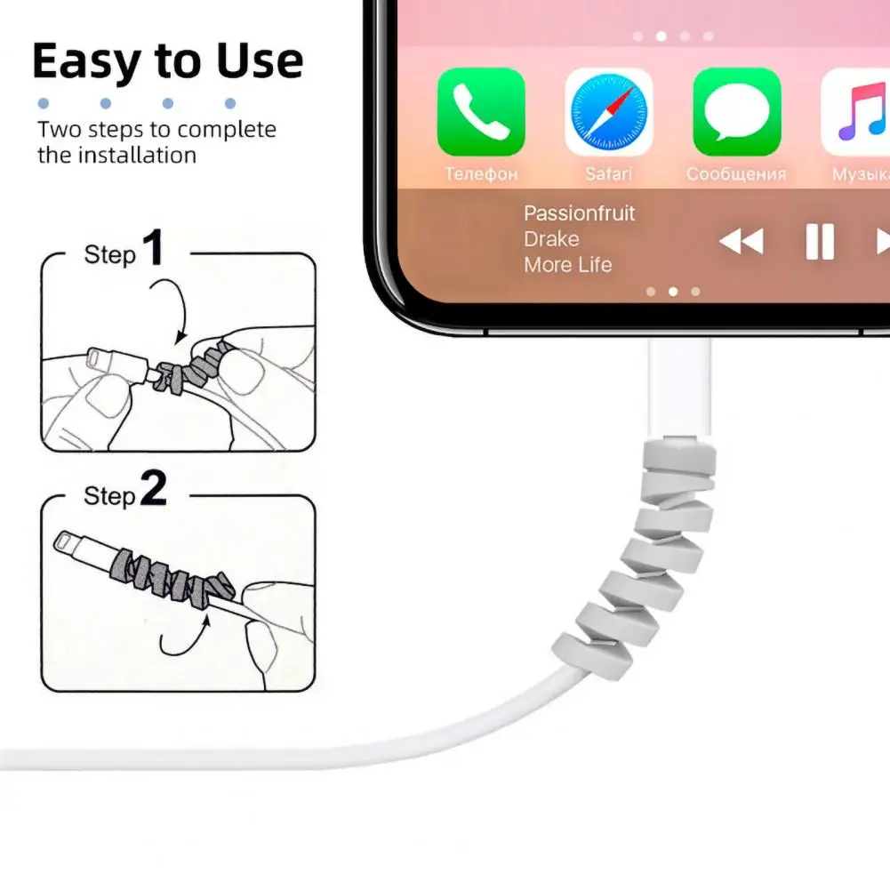 

4 шт., силиконовые защитные чехлы для USB-кабелей