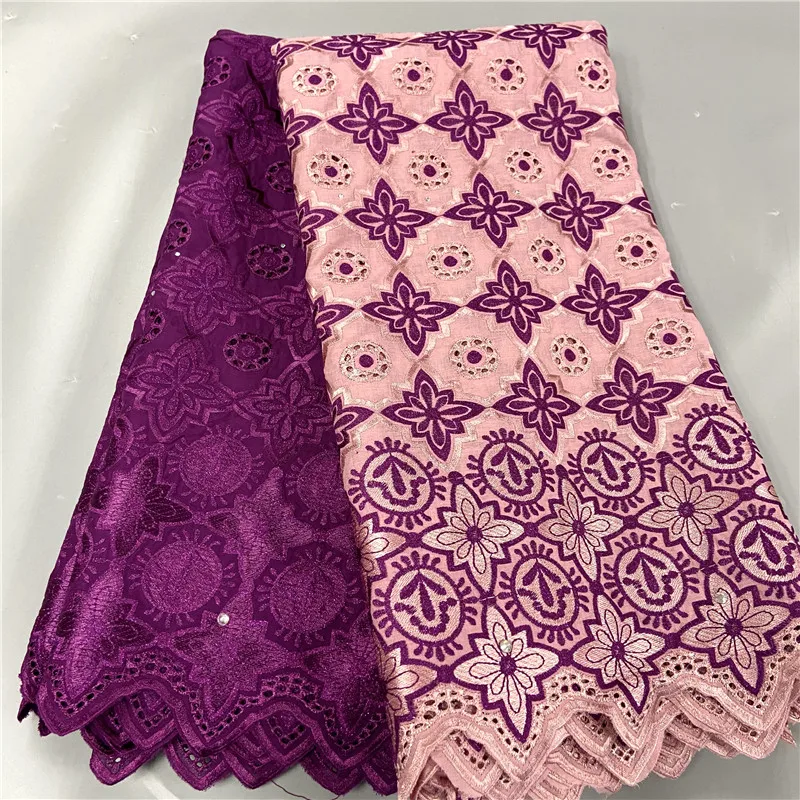 

5 yard Swiss lace fabric latest heavy beaded embroidery African 100% cotton fabrics Swiss voile lace popular Dubai style 9L01012