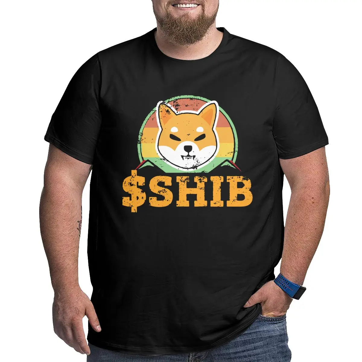 

Футболка мужская оверсайз из чистого хлопка, с принтом Шиба-ину