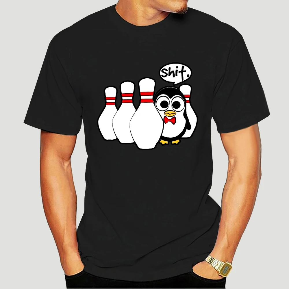 

Shit bowling penguin men's printed cute t shirt 6185X