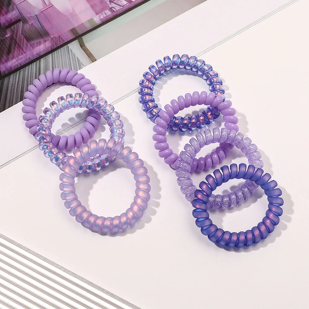 Cute Telephone Line Silicone Hair Tie Women Springs Elastic Rubber Bands