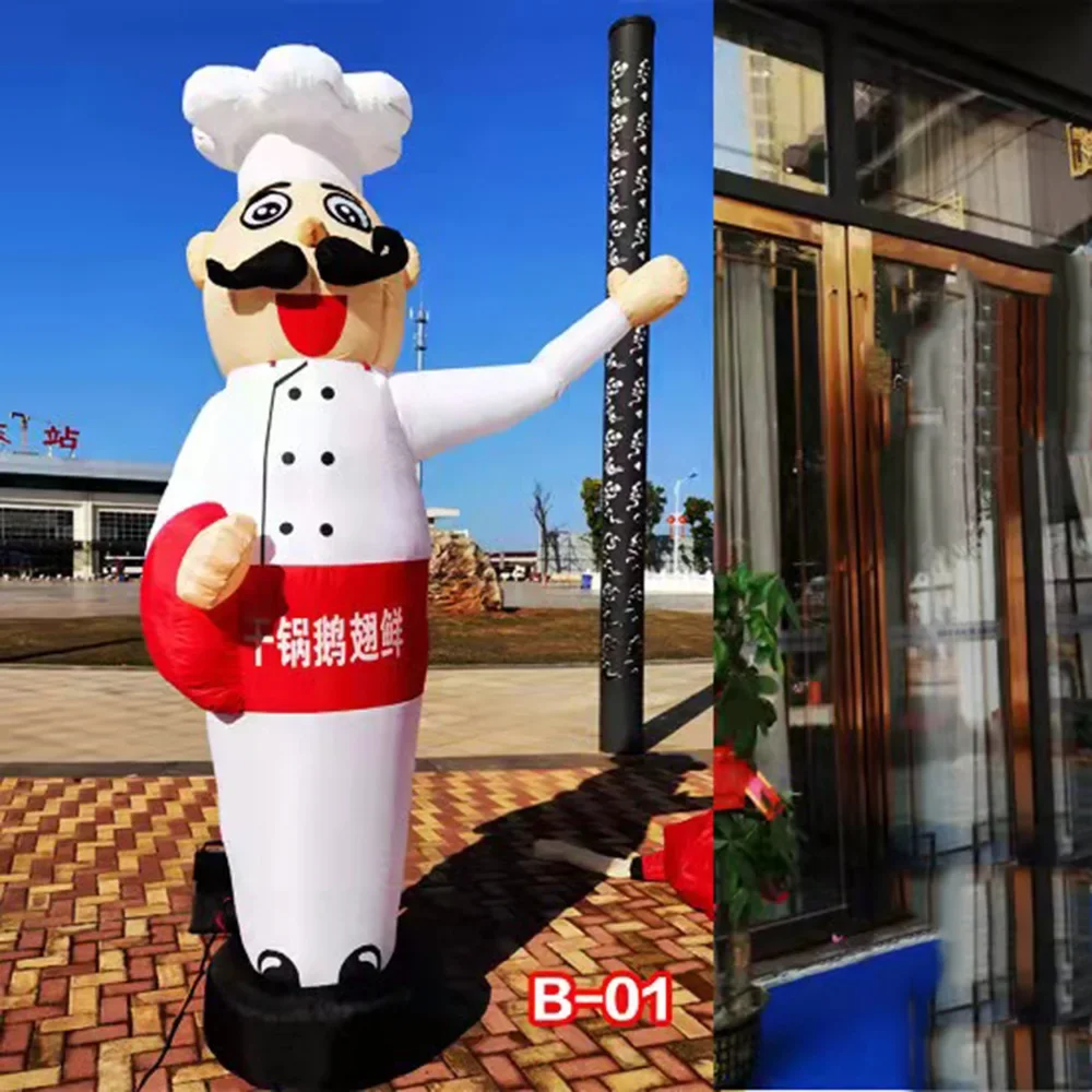 Воздушная танцевальная звезда реклама надувной шеф-повар небесные танцоры огни