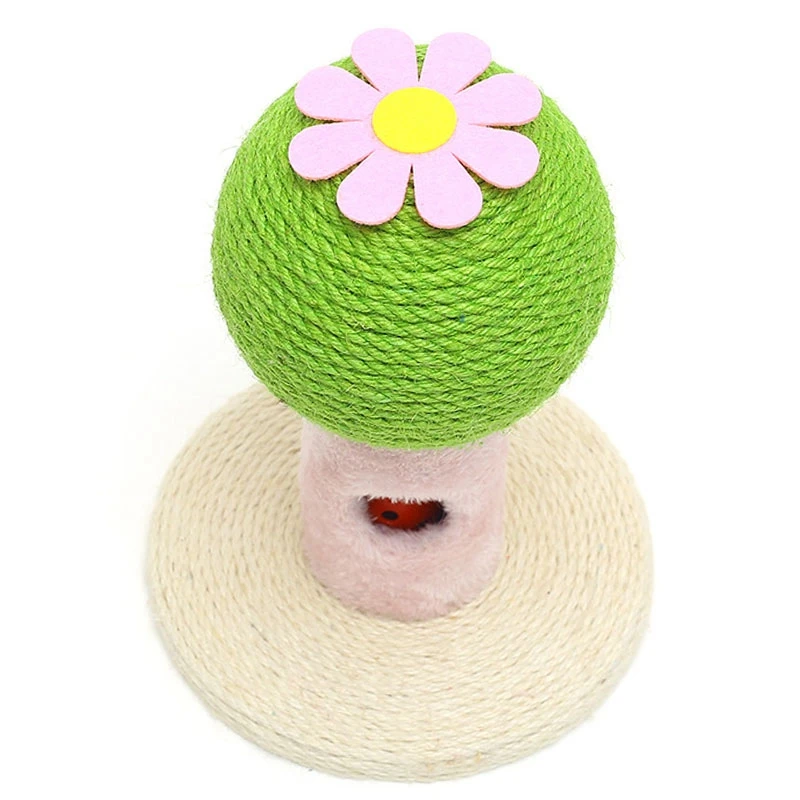 

Woven Sisal Cat Scratch Board Cactus Ball Pet Toy Scratching Post Fun Sisal Cat Scratcher Tree With Bell Cat Tower Toys