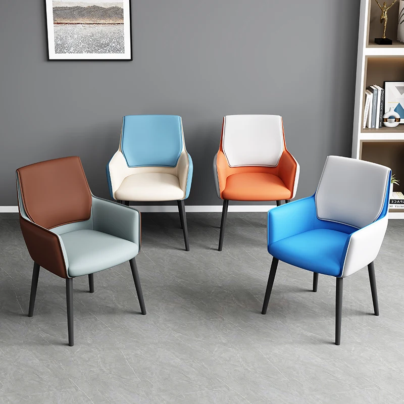 

Modern Black Legs Dinning Chair Designer High Back Minimal Luxury Dinning Chair Armnest Relax Fauteuil De Chambre Furniture