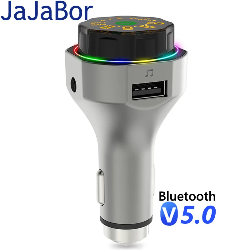 

Автомобильный fm-передатчик JaJaBor, fm-модулятор, стерео музыкальный mp3-плеер, цветной светильник, 2 USB, автомобильное зарядное устройство, громкой связи, Bluetooth 5,0, автомобильный комплект