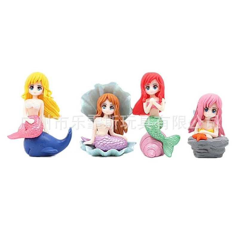 

4 Disney Little Mermaid Princess Ariel Toy Doll Model Micro Landscape Scene Creative Cake Decoration Ornament Girl Gift