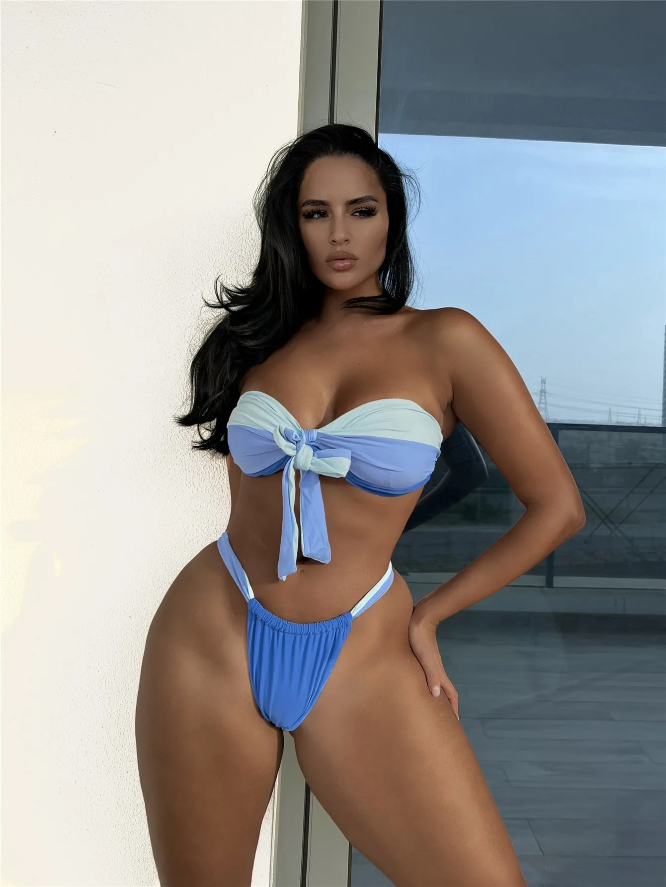 

Two Pieces 2022 New Women's Sexy Summer Swimwear Strapless Two Pieces Bathing Suit High Quality Beach Multi Color Swimsuit