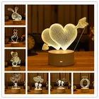 2022 подарок на день Святого Валентина 3D лампа для любви акриловый медведь Роза светодиодный ночсветильник детский подарок на день рождения кролик пасхальное украшение свадебное украшение