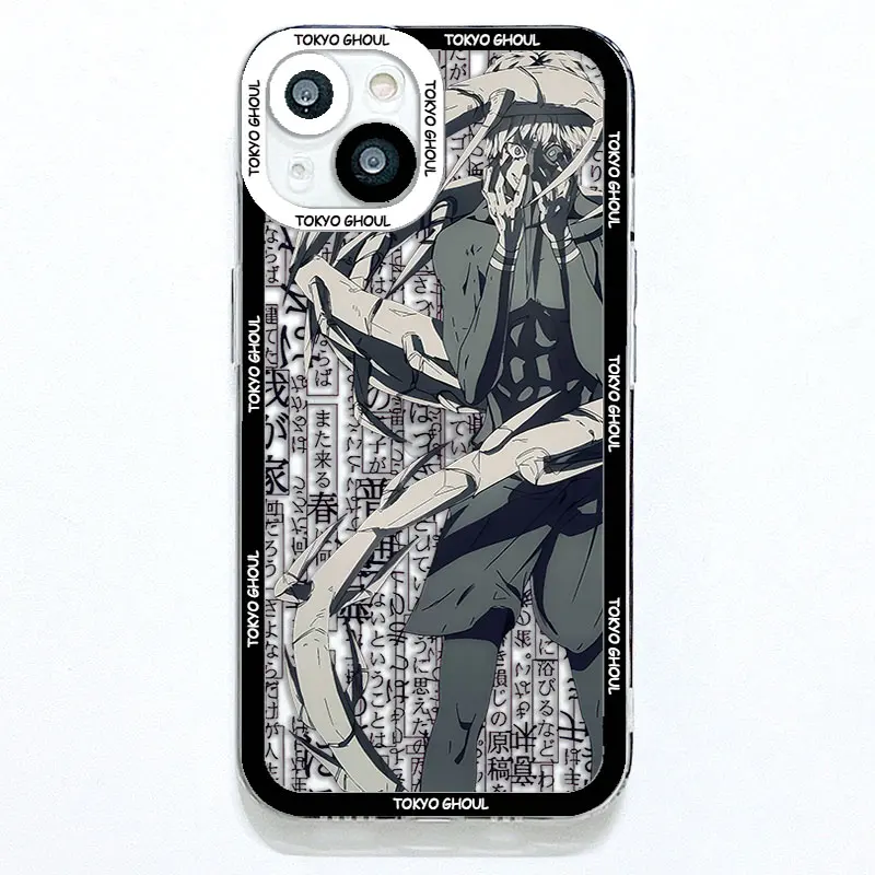 Tokyo Ghoul Anime Phone Case For iPhone 14 13 12 11 Pro Max Mini X XR XSMAX SE20 8 7 6 Plus Transparent TPU Lens Creative Cover images - 6