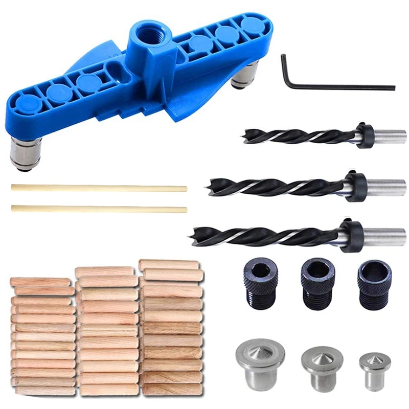 

2 In 1 Dowel Jig Kit With Self Centering Scriber Line And Offset System For Working Drilling And Marking