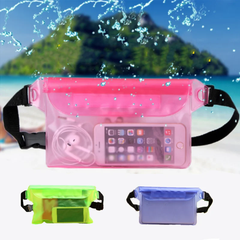 Waterproof Swimming Bag Ski Drift Diving Shoulder Waist Pack Bag Underwater Mobile Phone Bags Case Cover For Beach Boat Sports