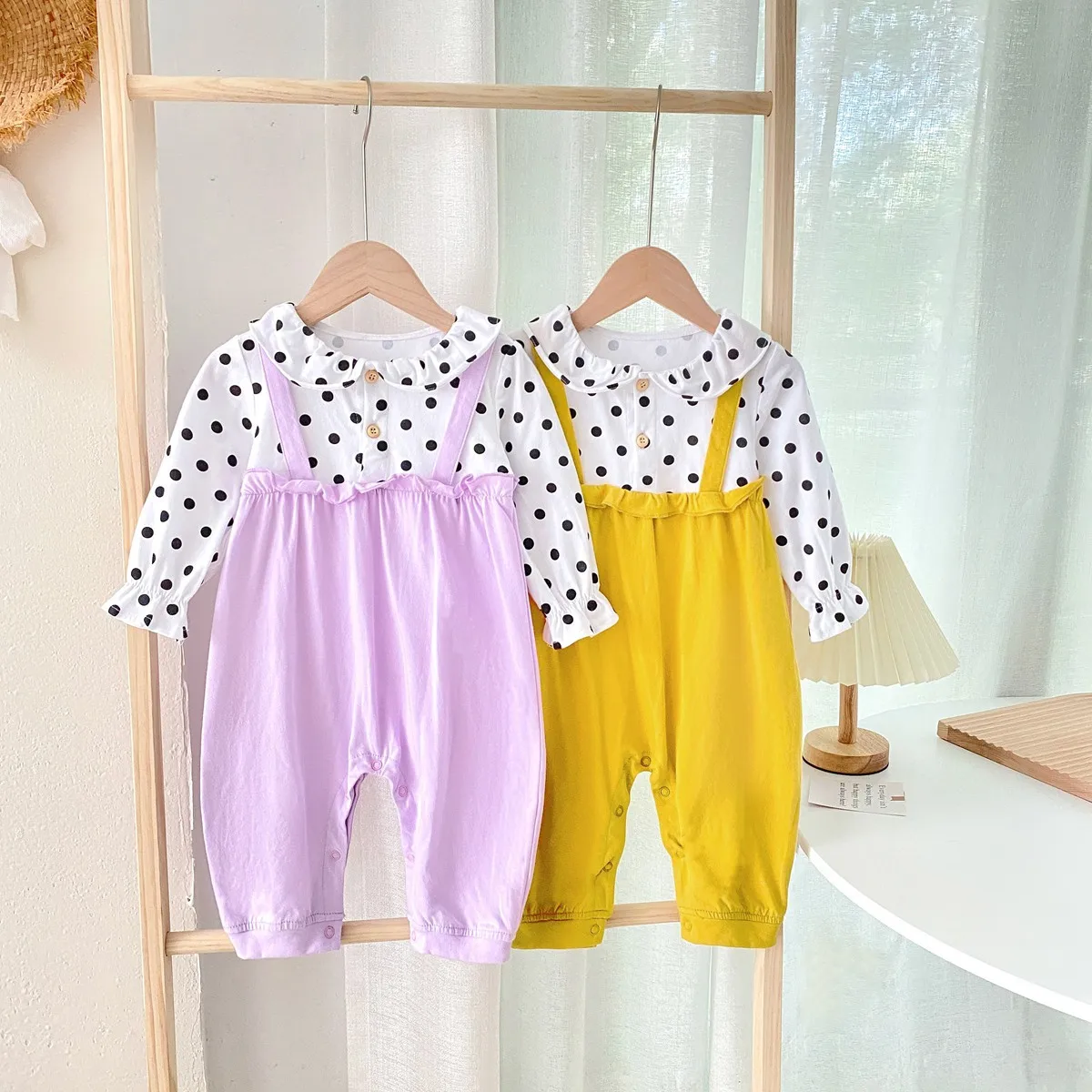 

0-3T Polka Dot Baby Girl Romper Newborn Kid Baby Girls Clothes Long Sleeve Cotton Romoper Fall Jumpsuit Cute Sweet Outfit
