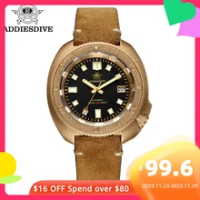 ADDIESDIVE Top brand CUSN8 Bronze Case Men Watch C3 Super Luminous Sapphire Crystal 20Bar waterproof Automatic Mechanical Watch