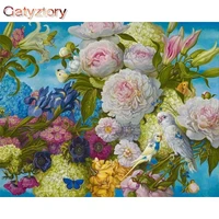 gatyztory 60x75cm frameless painting by numbers flowers oil paint kits handmade acrylic oil picture by number modern home decor