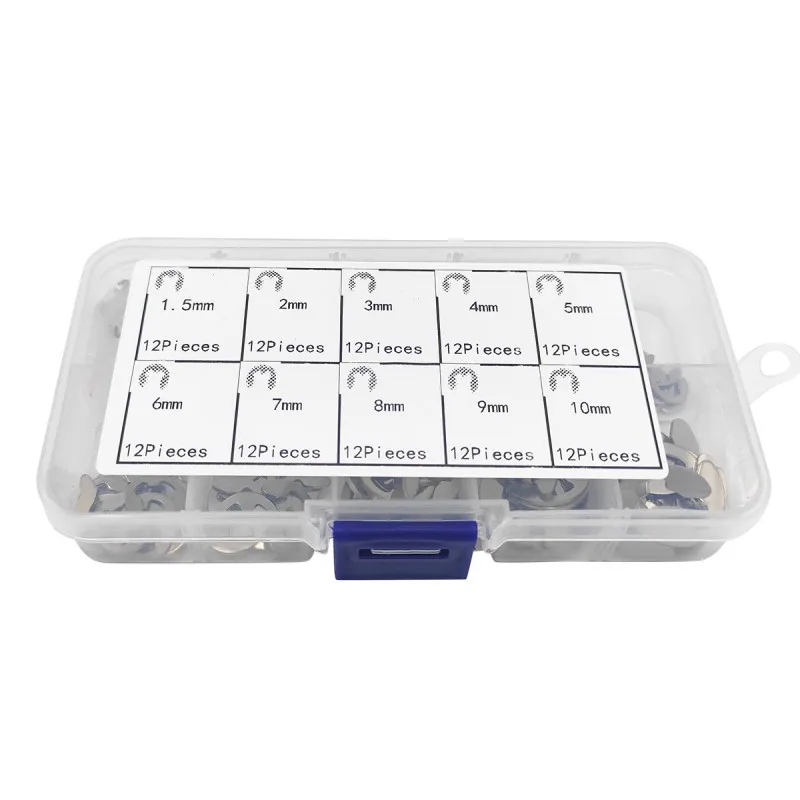 

Стопорные кольца из нержавеющей и углеродистой стали, 10 размеров