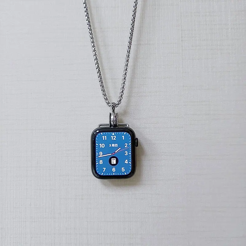 Metal Necklace Pendant For Apple Watch 45mm 44mm 42mm 38mm 41mm Compatible For iWatch Series 7 6 5 4 3 2 1 SE creativity Strap