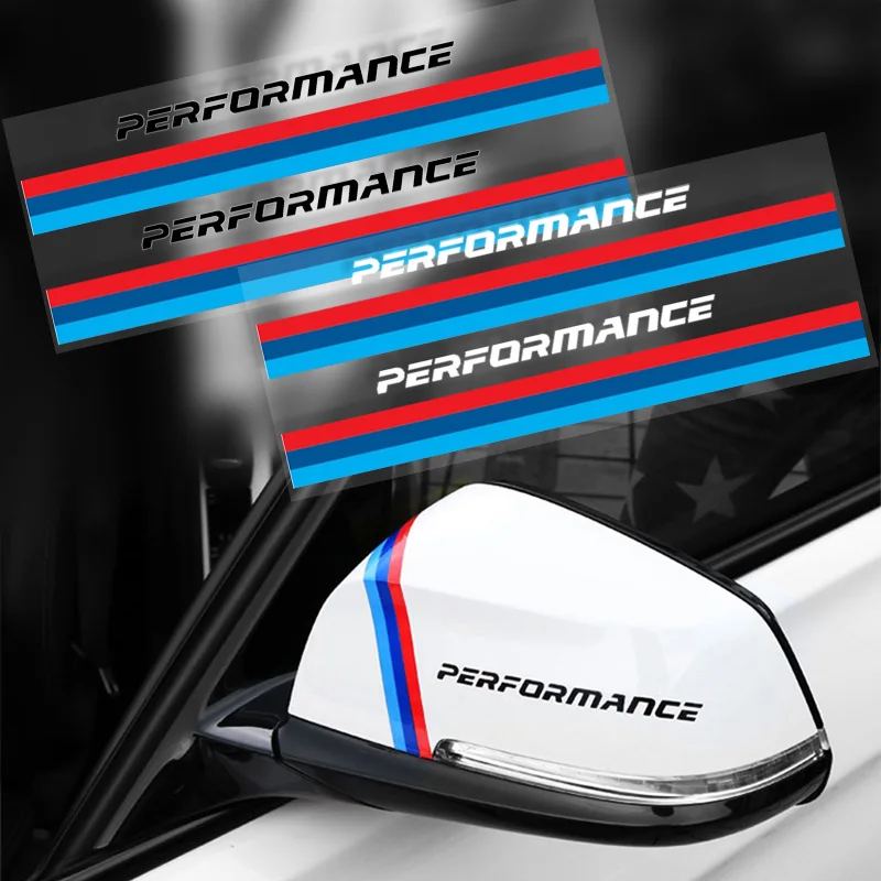 

2pcs Car Rearview Mirror Stickers Decorative Decals For BMW M M3 M4 M5 X1 X5 X3 X7 X6 Serie 1 E34 E36 E60 E61 E90 Performance