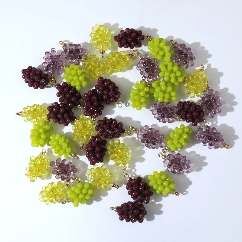 

10pcs 10x19mm Purple Green Grape Resin Charms for Earrings Keychain Bracelet DIY Decoration Fruit Jewelry Making Supplies
