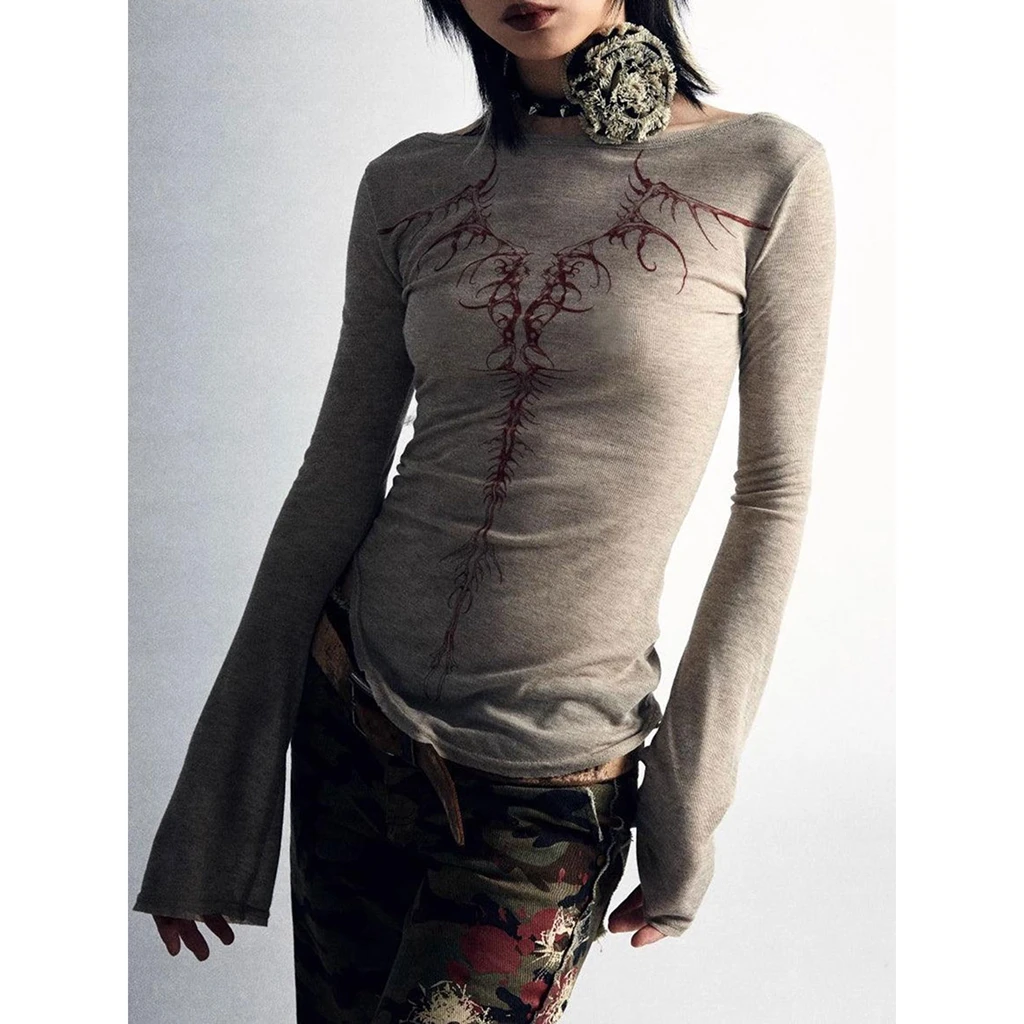 Женская весенне-осенняя футболка с длинным рукавом модные рубашки круглым