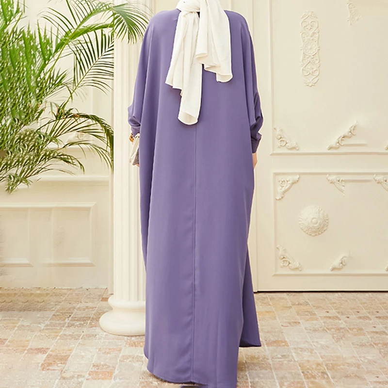 Women Muslim Dress Muslim Abaya Jilbab Kaftan Long Dress Dubai Cardigan Robe Batwing Sleeve Long Shirt Slamic Eid Dresses