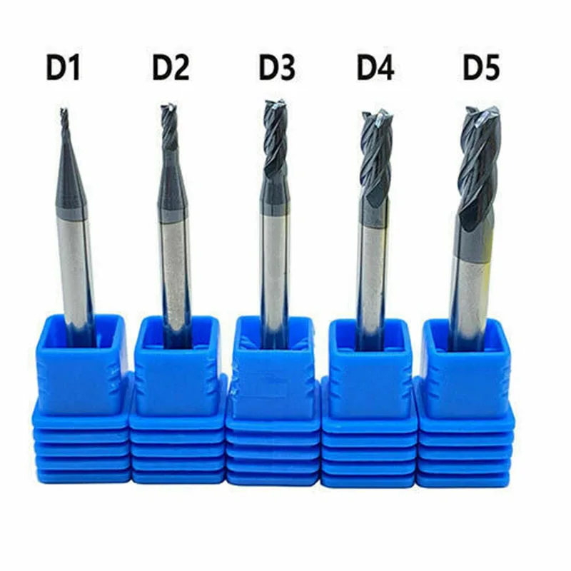 

4Flutes 1mm-12mm HRC45-50 Tungsten Carbide End Mill Set Milling Cutter Tool
