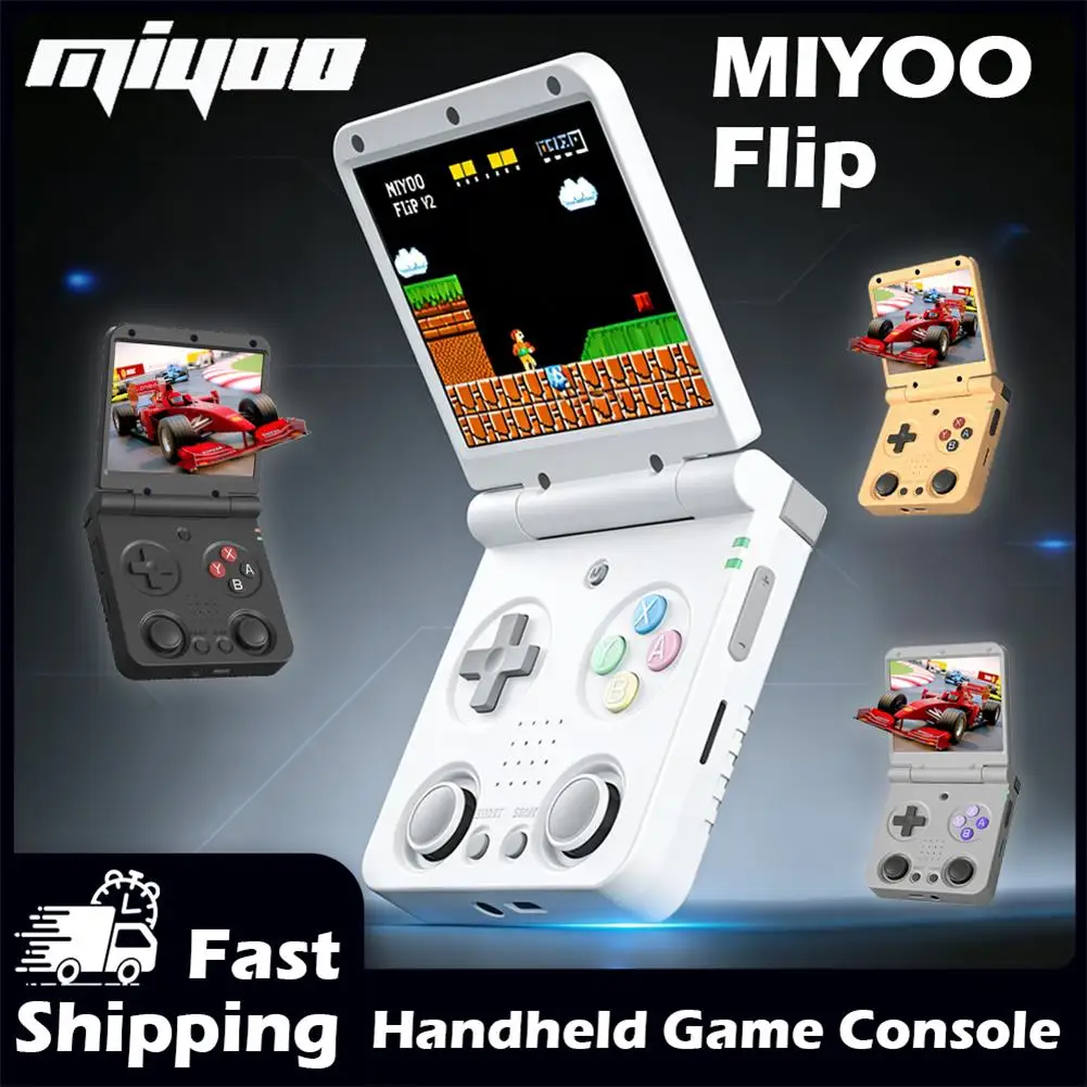 Фото Портативная игровая консоль MIYOO Flip V2 с 3,5-дюймовым IPS-экраном, системой Linux, классический ретро-симулятор видеоигр, подарок для геймеров №1