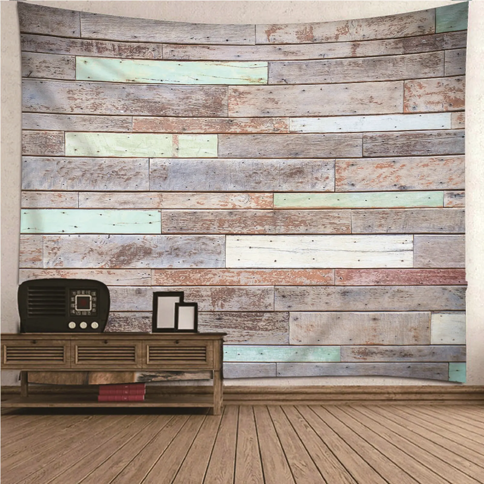 

Гобелен для спальни, настенный гобелен, уличный рисунок в стиле Триппи, мандала, хиппи, деревянный пол, Настенное подвесное одеяло, художест...