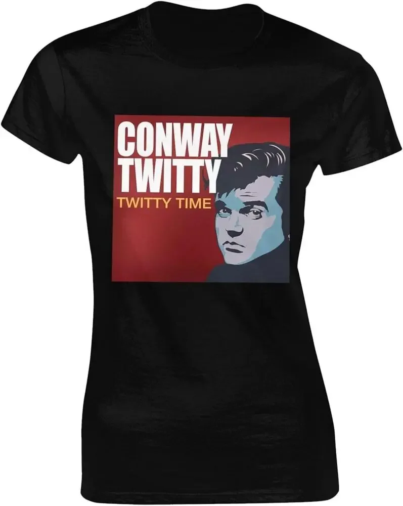 Женская футболка Conway Music and Twitty с круглым вырезом и коротким рукавом высокое