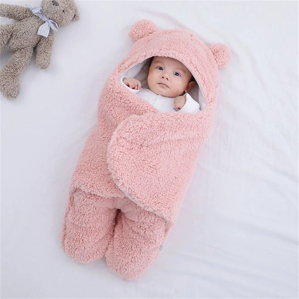 

Baby Sleeping Bag Soft Newborn baby Wrap Blankets for babies 0-9 Months Envelope Warm Comfortable Infants Swaddle blankets