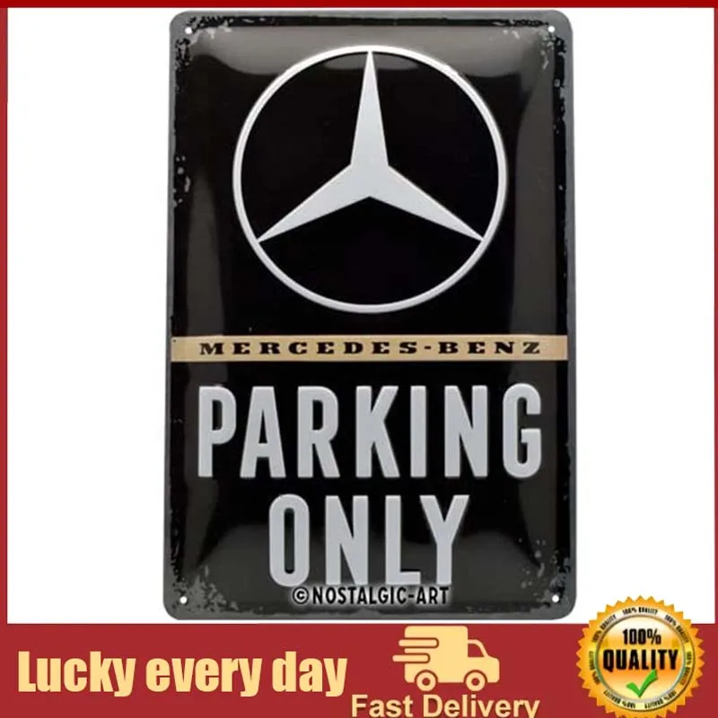 

Nostalgic-Art Retro Tin Sign, Mercedes-Benz – Parking Only – Gift idea for car accessoires, Metal Plaque, Vintage Design