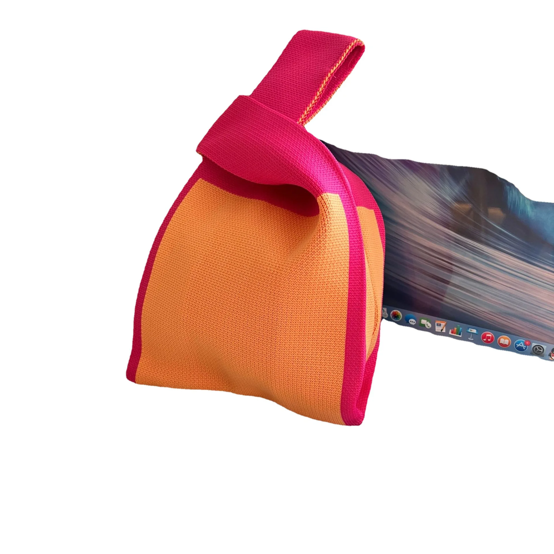 2023 autumn and winter new women's bag Korea Dongmen double-contrast wool knitting knitting single shoulder bag underarm bag