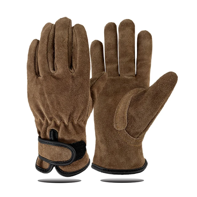 Cowhide Gloves Leather Labor Protection Anti-sting Anti-fall Soft And Comfortable Working Garden Outdoor Double Layer 1