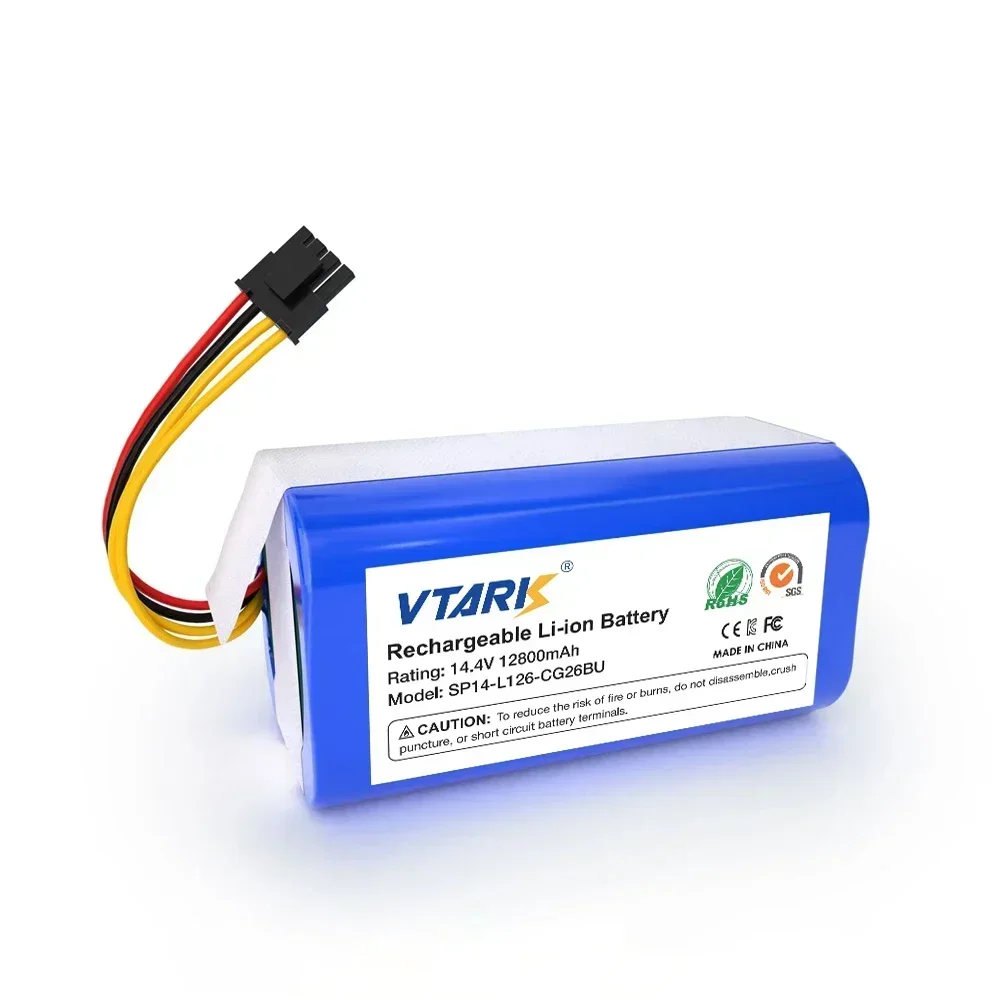 High Capacity 14.4V 12800mAh Li-lon Rechargeable Battery for Cecotec Conga 1290 1390 1490 1590 Vacuum Cleaner