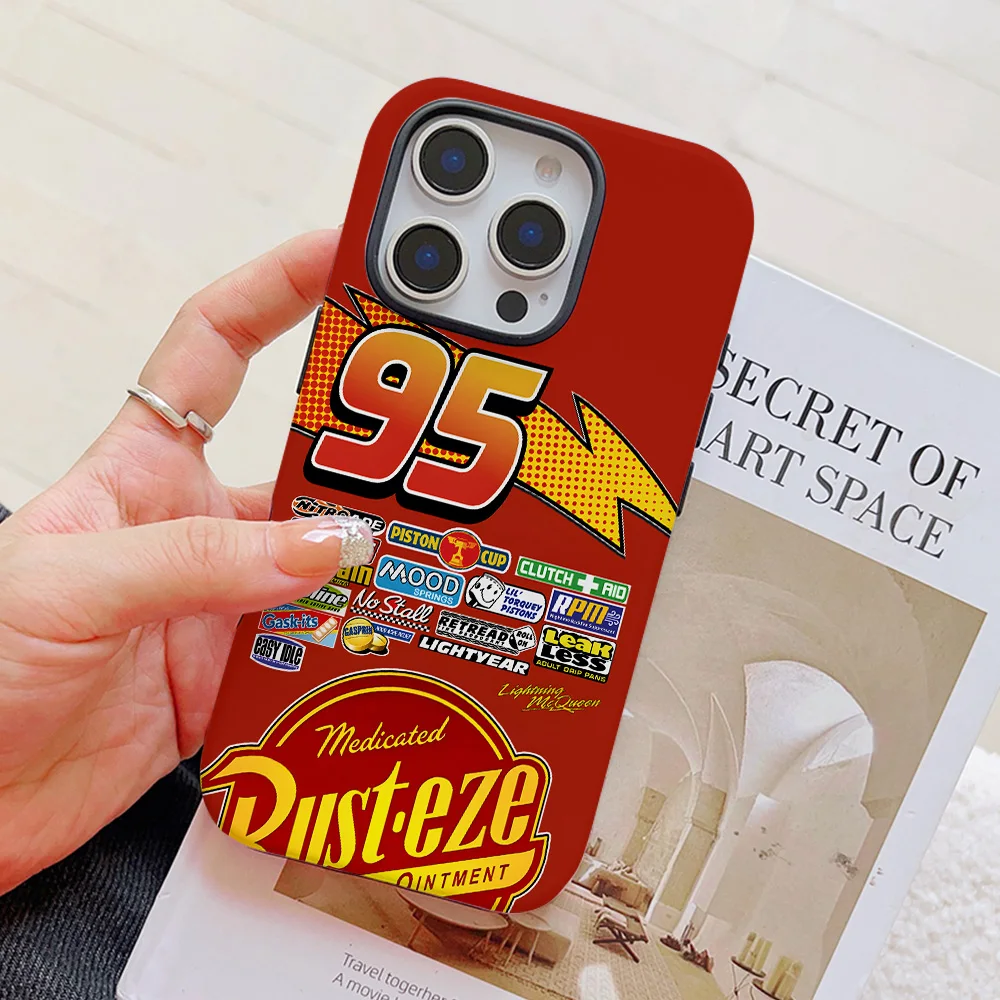 Чехол для телефона Cars Lightning McQueen 95 iPhone 16 15 14 13 12 11 Pro Max Plus магнитная двухслойная