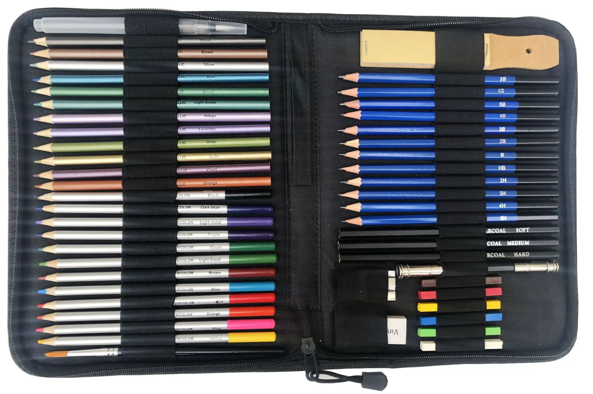 

51Pcs/set Professional Sketching Pencil Drawing Kit Graphite Shading Art Sketch Watercolor Pencils for Beginners & Pro Artists